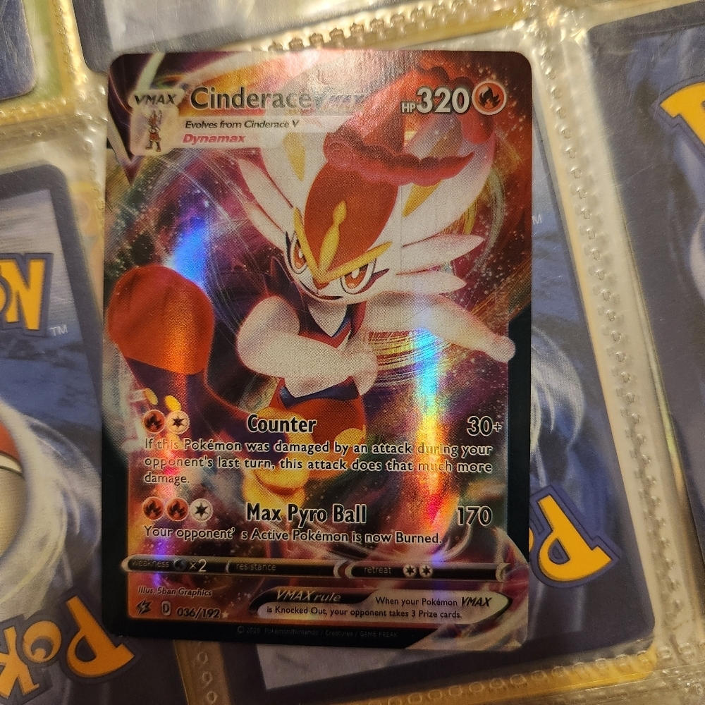 Cinderace VMAX 36/192 Ultra Rare Rebel Clash Pokemon​